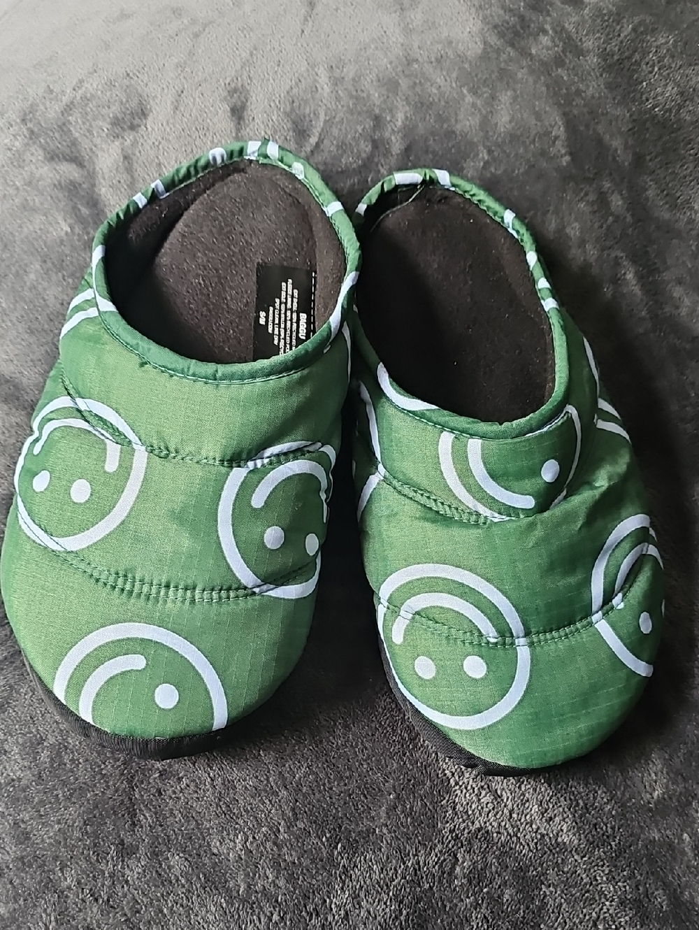 BAGGU Green Smiley Kids Slip-On Slippers